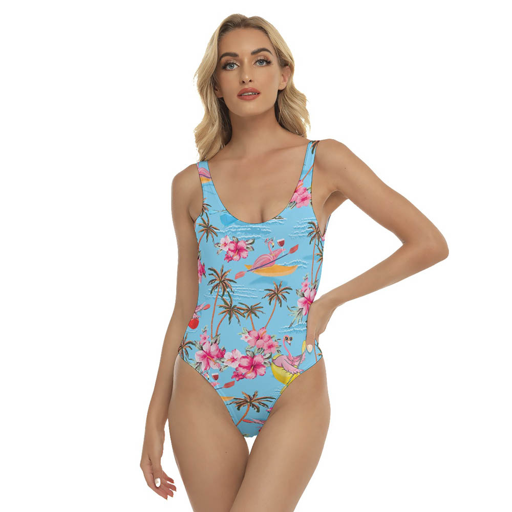 Tropical Flamingo Kayaking Hawaiian Swimsuit For Women - variant image 1