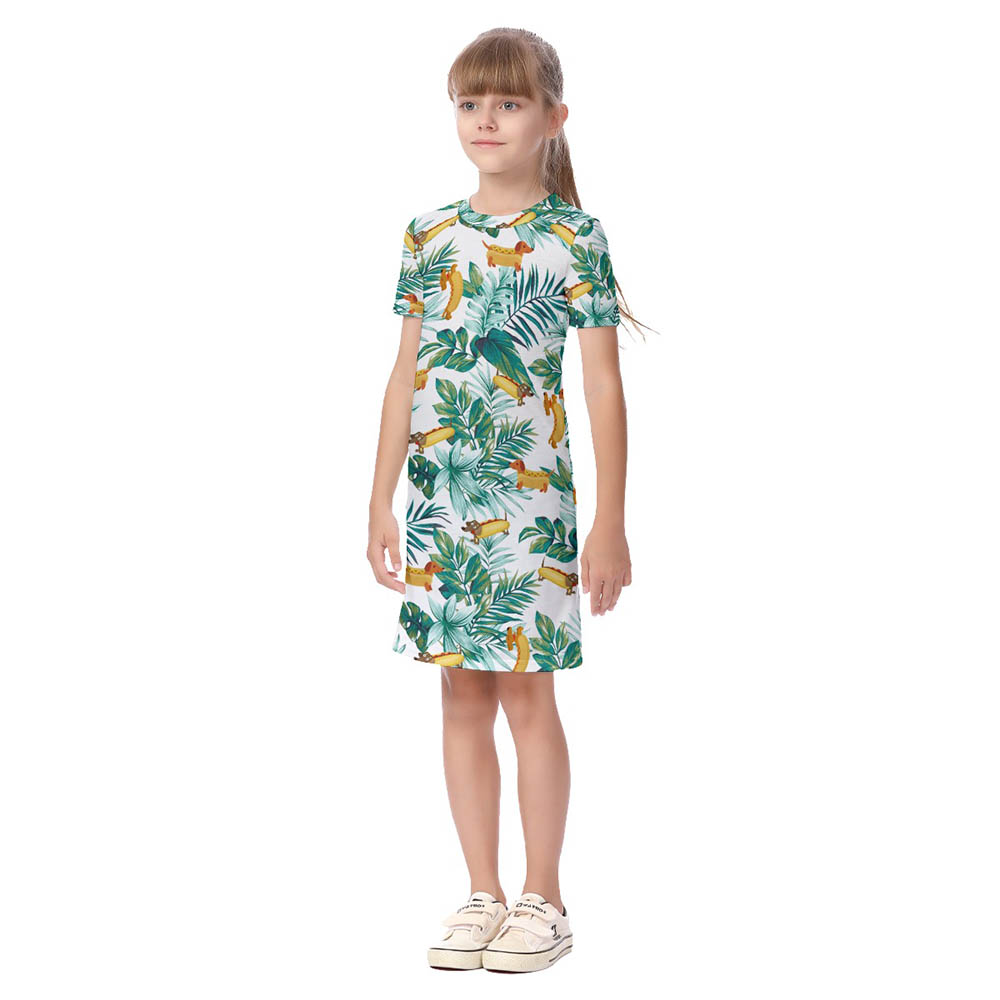 Matching Family Hawaiian Outfits Funny Tropical Sausage Dachshund
