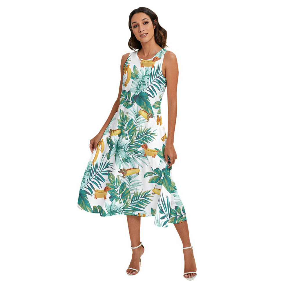 Matching Family Hawaiian Outfits Funny Tropical Sausage Dachshund