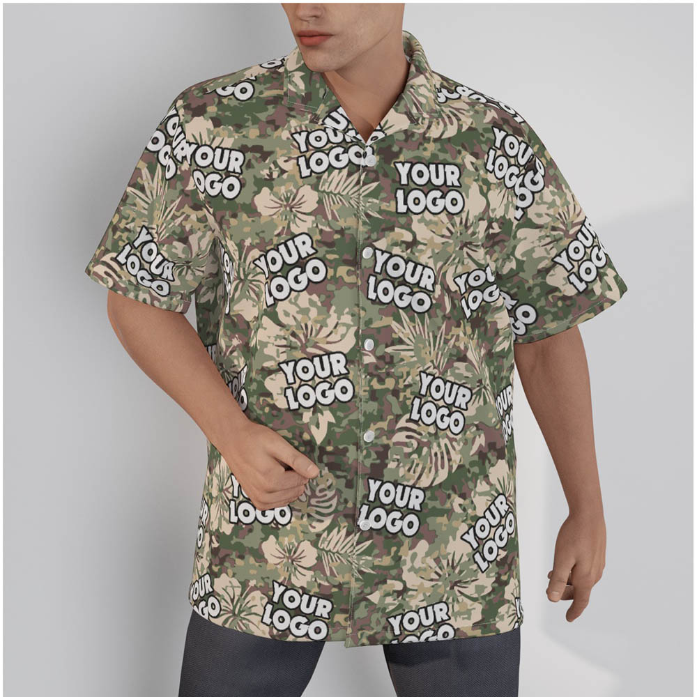 Cool Custom Logo Camouflage Hawaiian Shirt - variant image 1