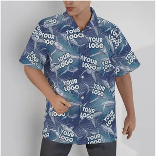 Custom Shark Hawaiian Shirt With Logo