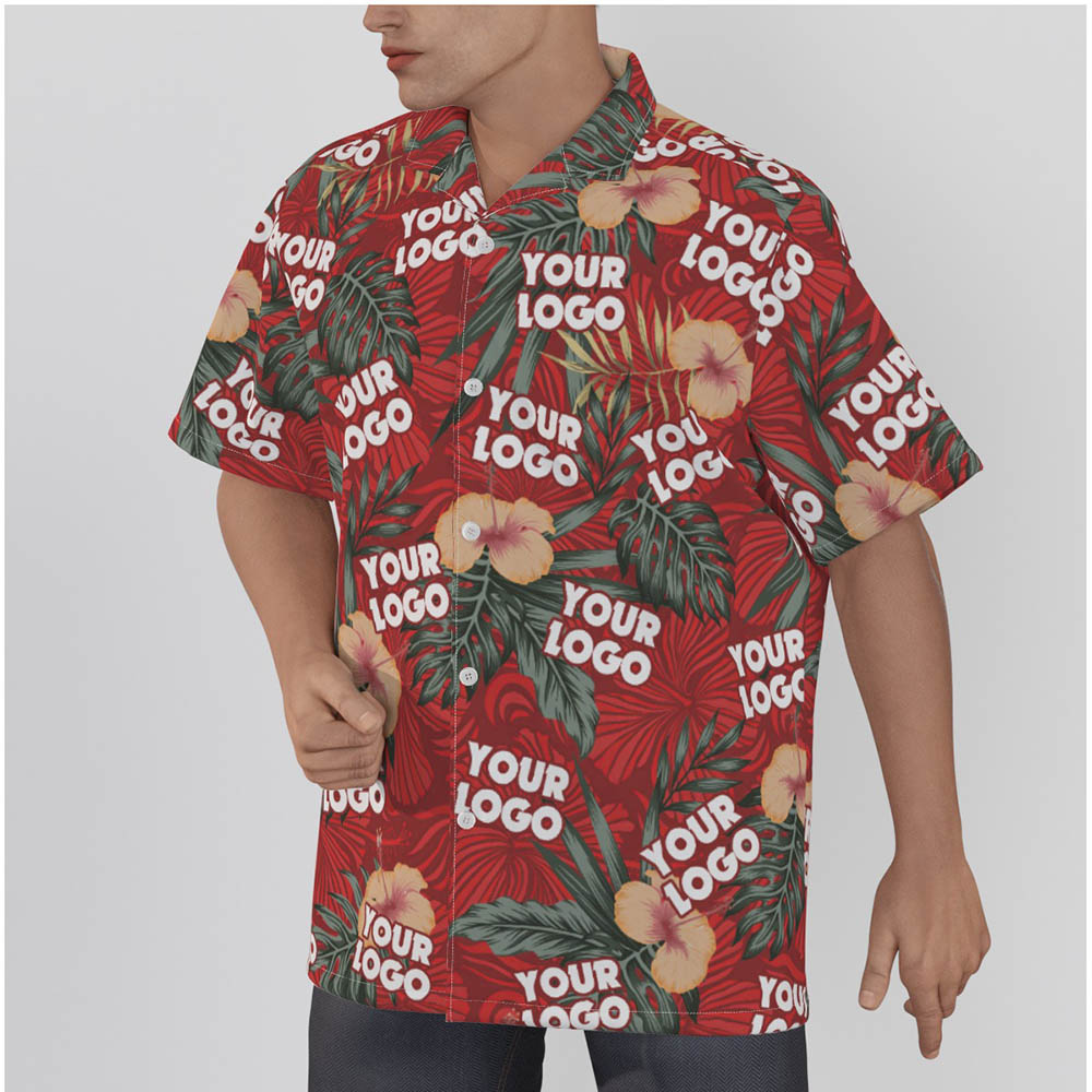 Vintage Hibiscus Red Hawaiian Shirt With Custom Logo
