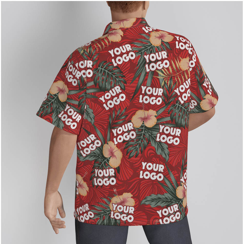 Vintage Hibiscus Red Hawaiian Shirt With Custom Logo
