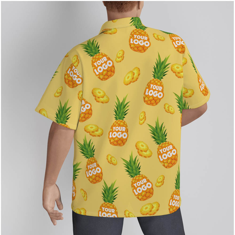 Yellow Pineapple Custom Logo Hawaiian Shirt