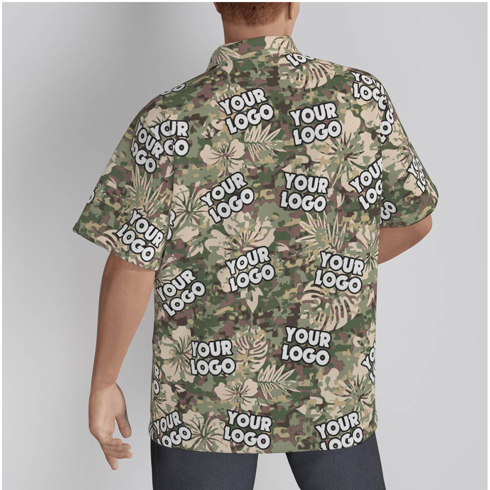 Cool Custom Logo Camouflage Hawaiian Shirt
