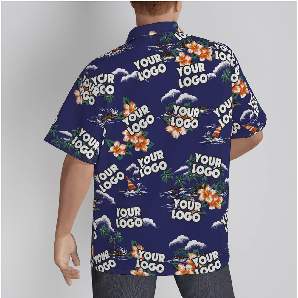 Tropical Palm Trees Custom Logo Hawaiian Shirt
