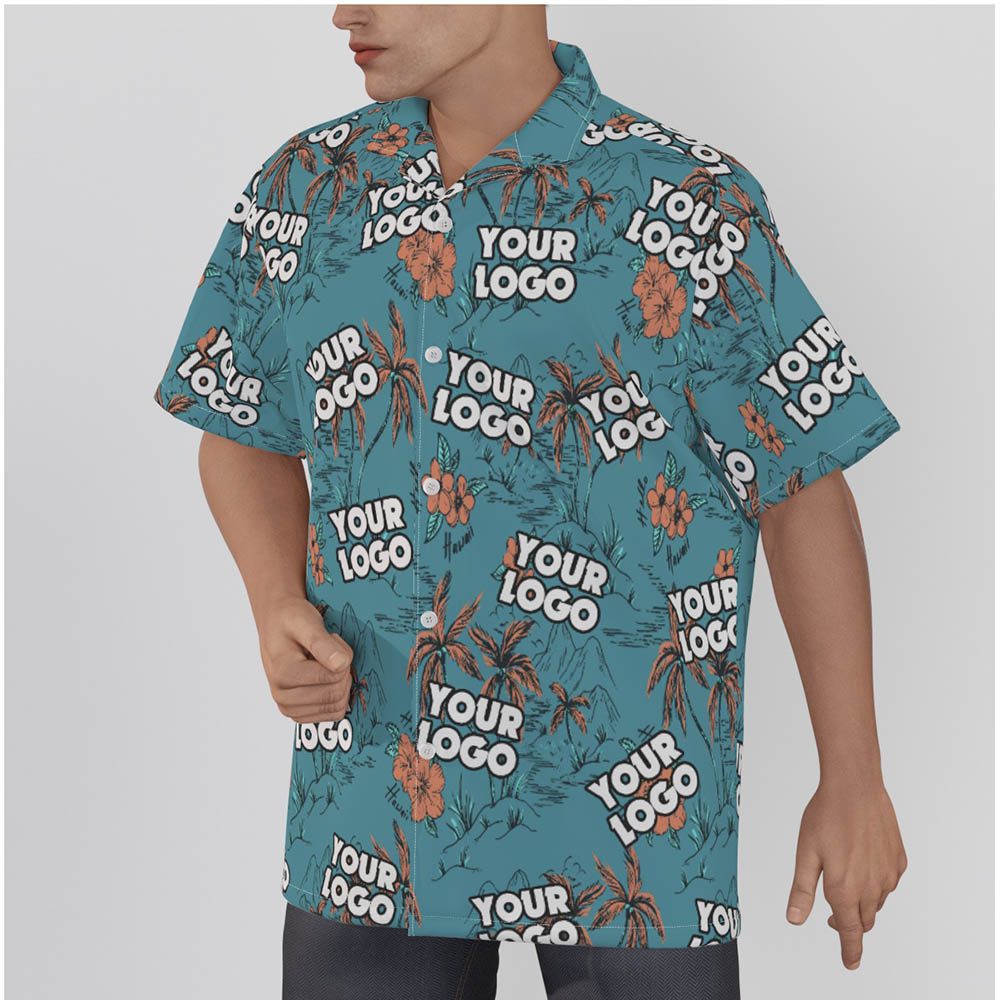 Custom Vintage Tropical Hawaiian Shirt With Company Logo