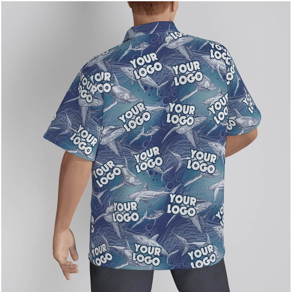 Custom Shark Hawaiian Shirt With Logo