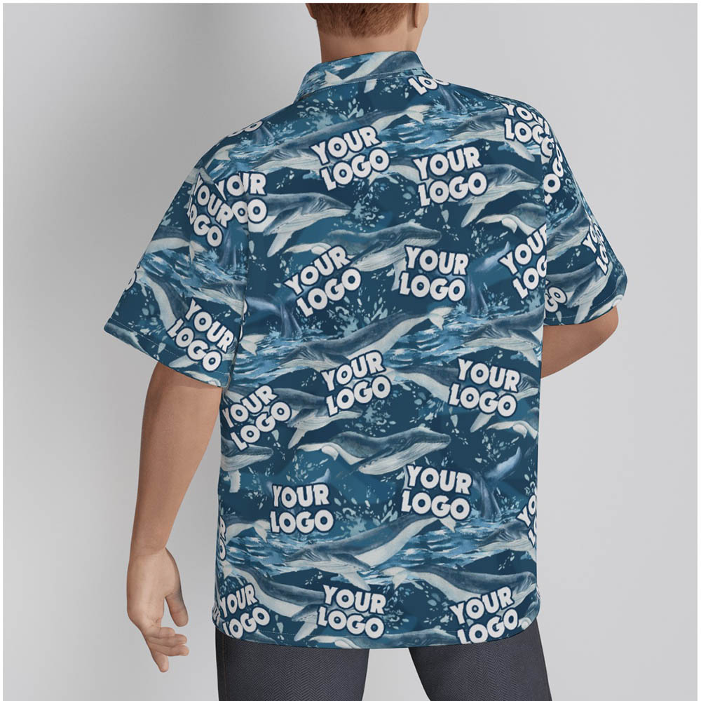 Blue Whale Custom Logo Hawaiian Shirt