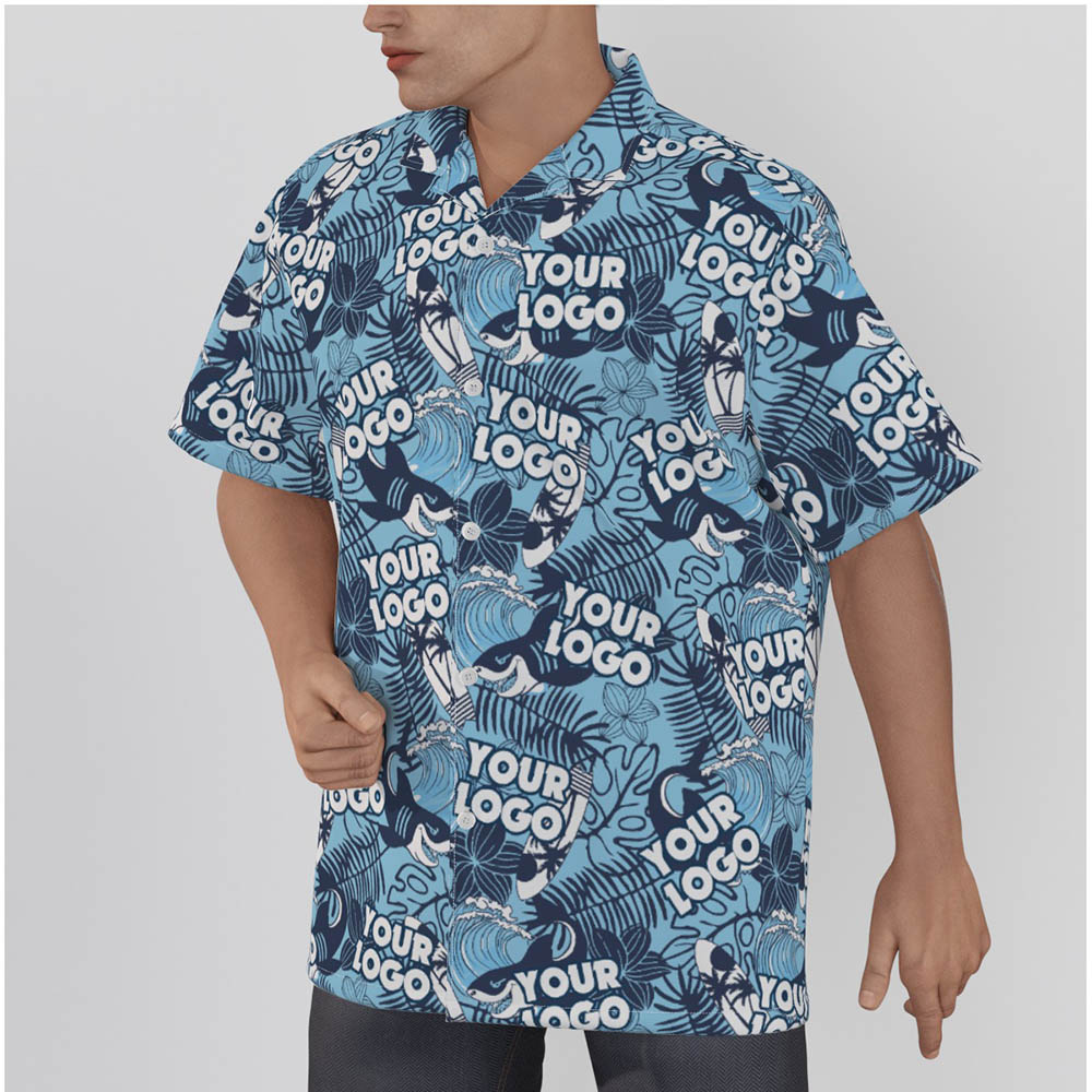 Custom Logo Shark Vintage Hawaiian Shirt