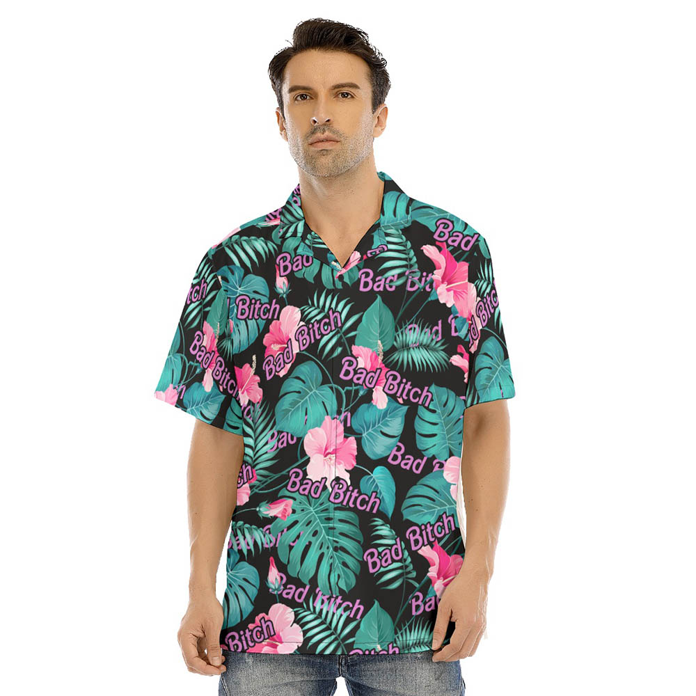 Bad Bitch Hawaiian Shirt Tropical Print - variant image 1