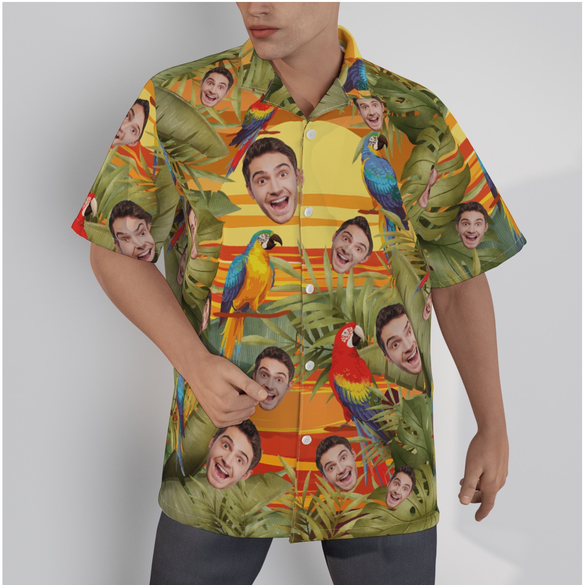 Personalized Sunset Hawaiian Shirt With Faces For Men - variant image 1