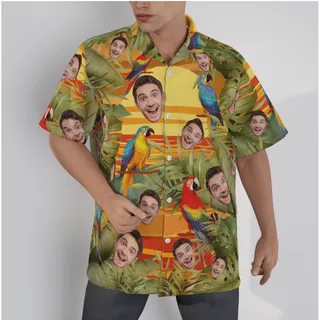 Personalized Sunset Hawaiian Shirt With Faces For Men