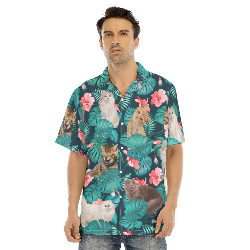 Funny Cat Men's Tropical Shirt - variant image 1