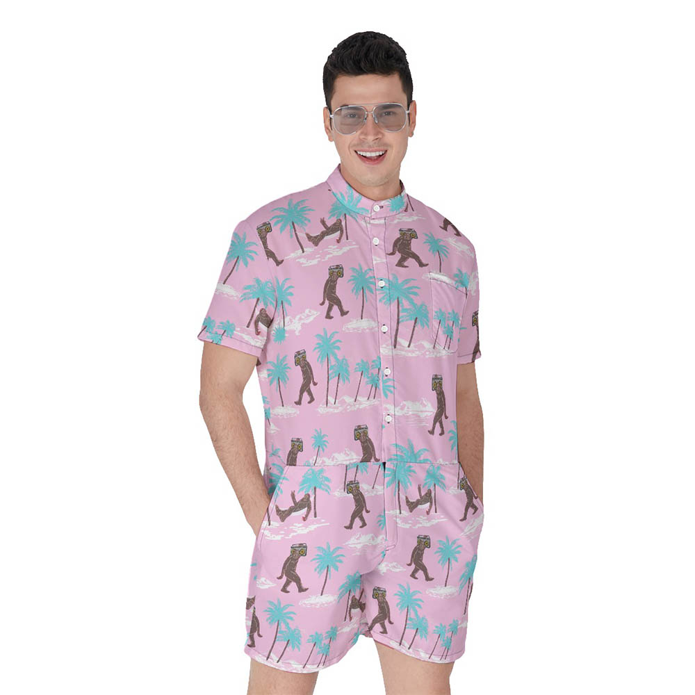Funny Bigfoot Tropical Romper For Men - variant image 1