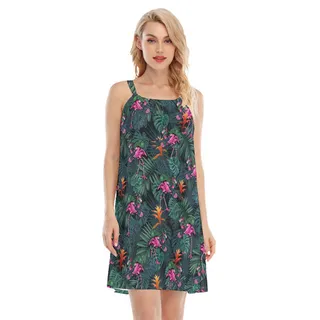 Tropical Tactical Flamingo Hawaiian Dresses For Women