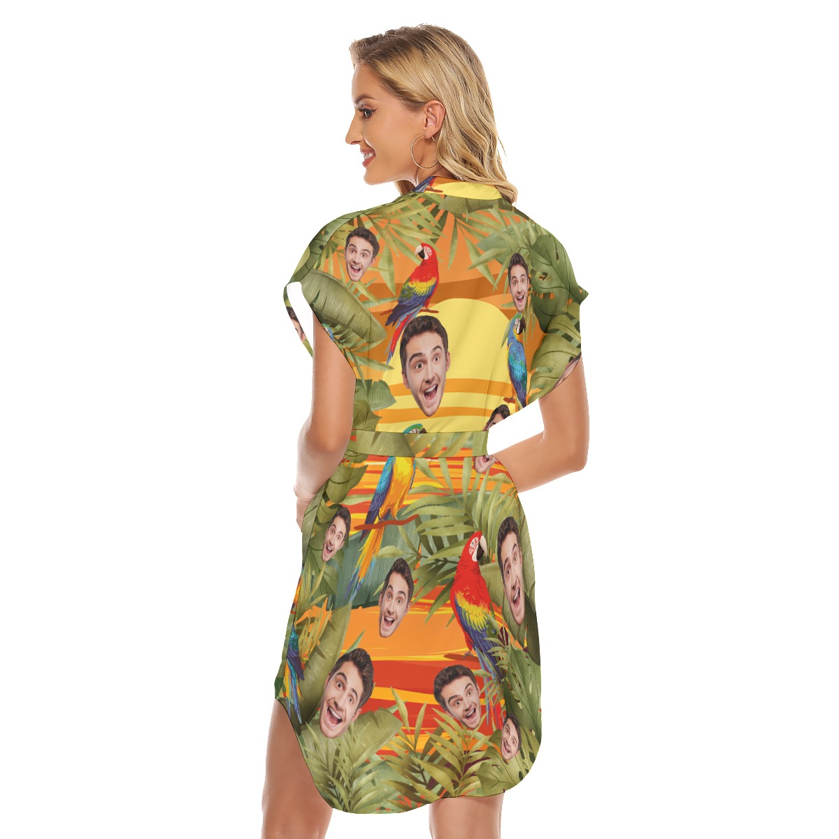 Lovely Custom Summer Dress With Collar And Belt For Women