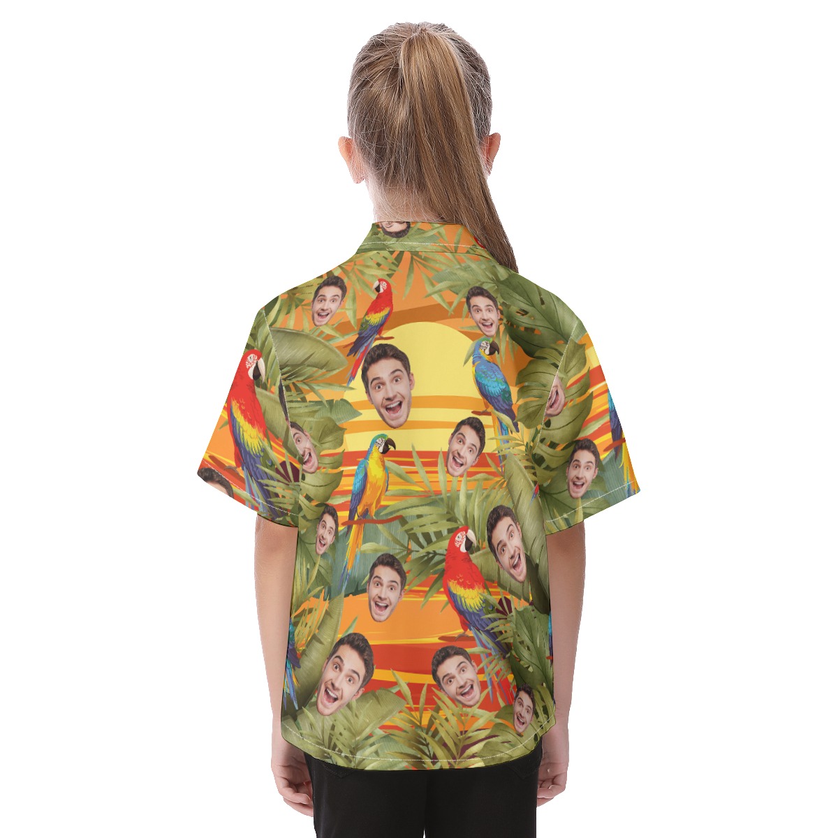 Cute Custom Faces On Kid's Hawaiian Shirt