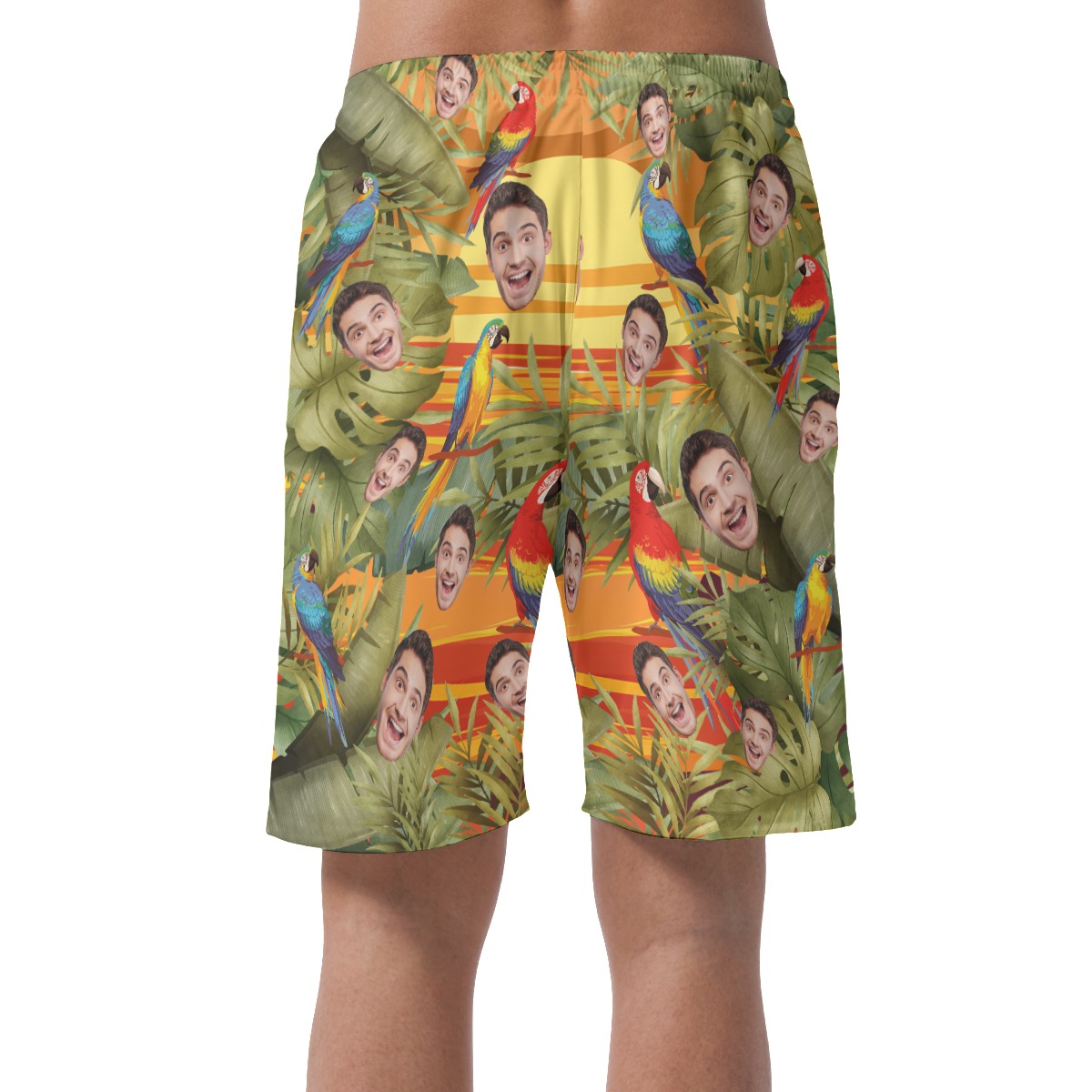 Funny Personalized Hawaiian Men's Shorts With Faces