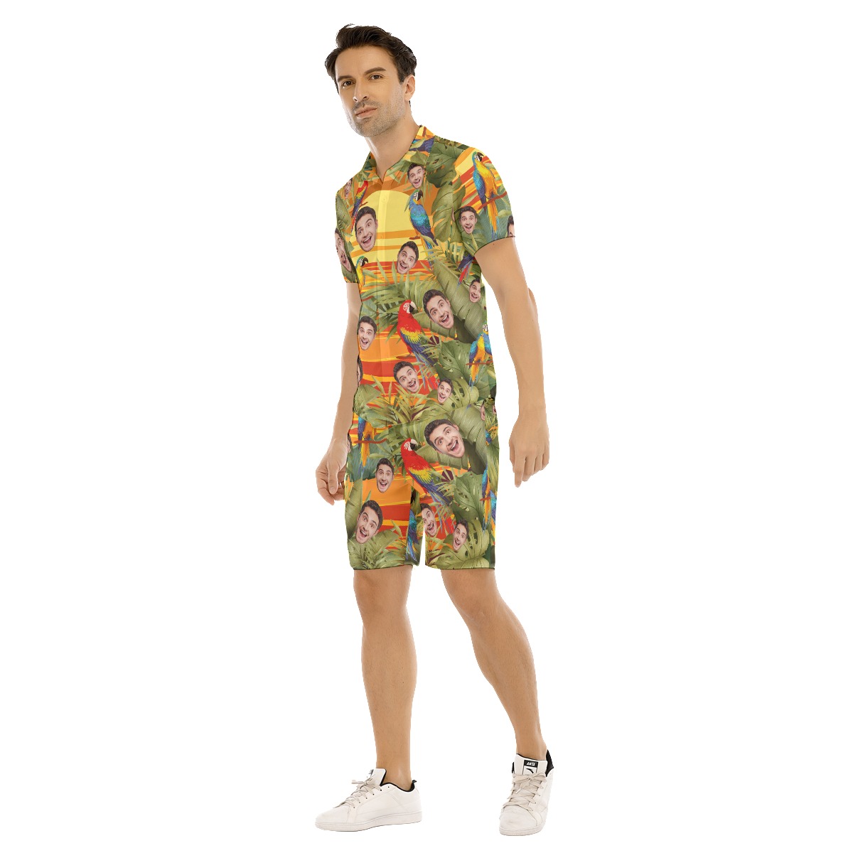 Personalized Multiple Faces Hawaiian Shirt And Shorts For Men