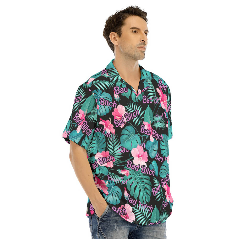 Bad Bitch Hawaiian Shirt Tropical Print