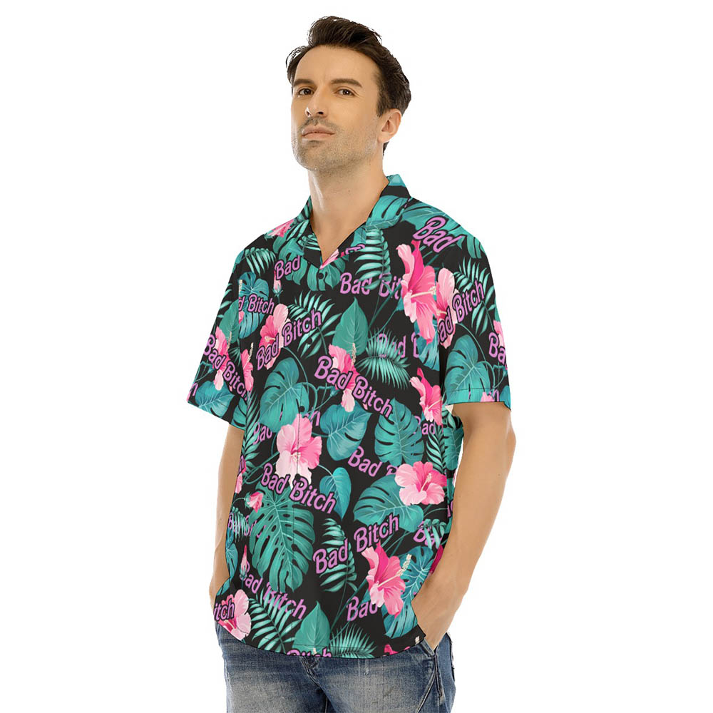 Bad Bitch Hawaiian Shirt Tropical Print