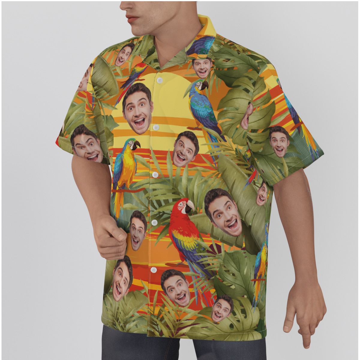 Personalized Sunset Hawaiian Shirt With Faces For Men