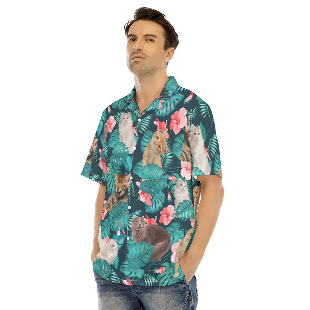 Funny Cat Men's Tropical Shirt