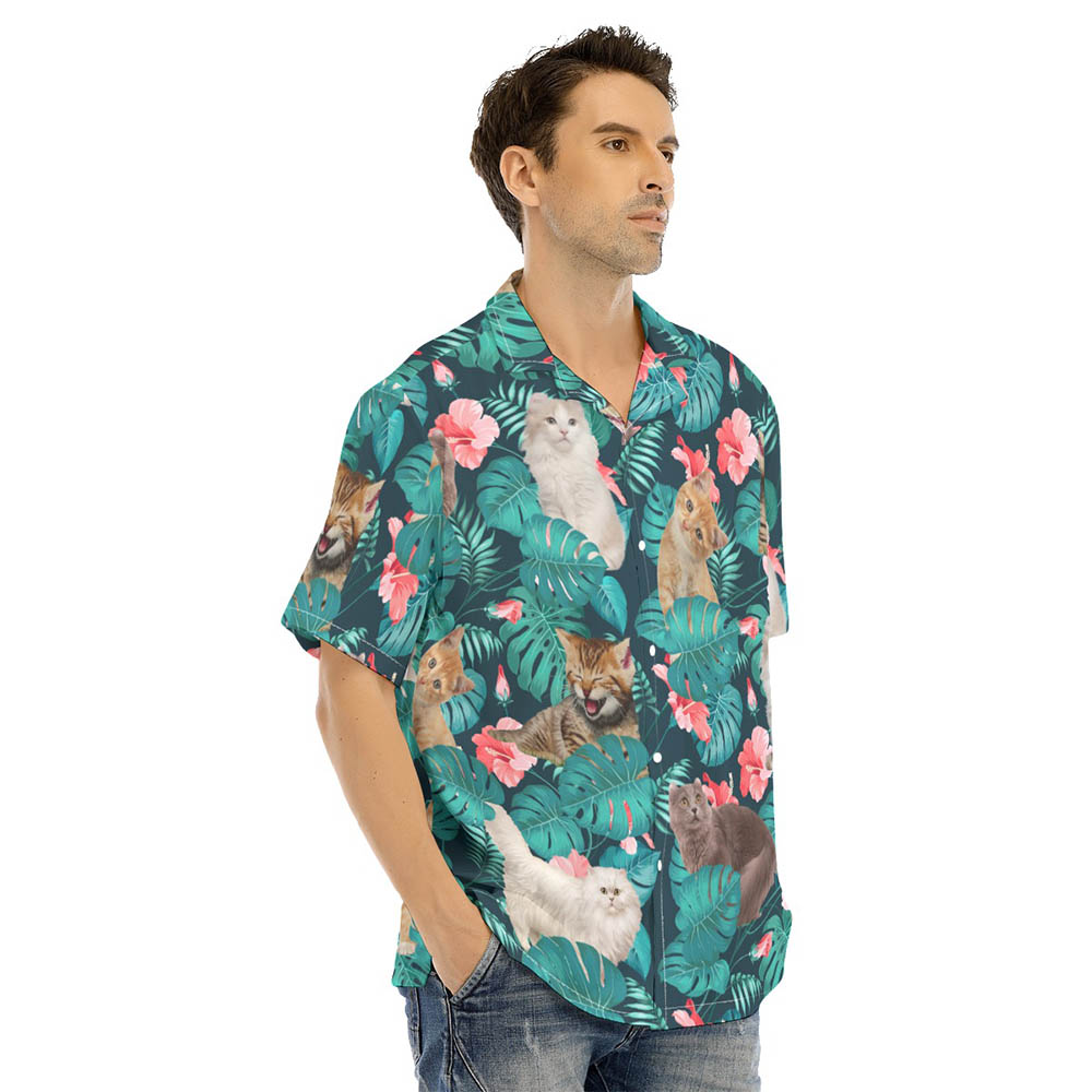 Funny Cat Men's Tropical Shirt