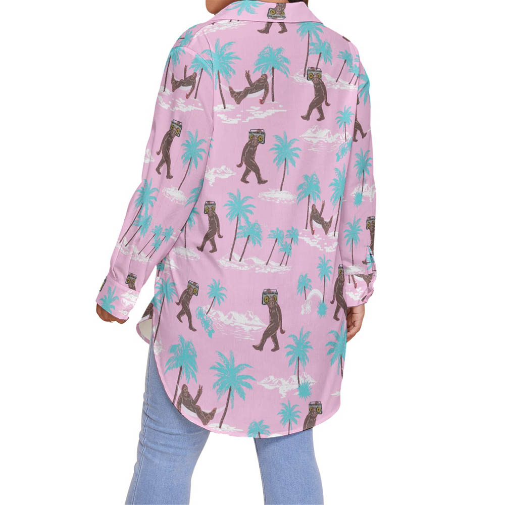 Unique Bigfoot Hawaiian Plus Size Shirt For Women