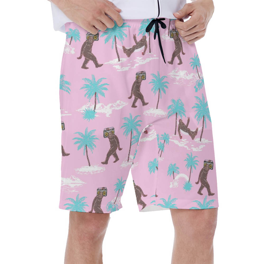 Funny Bigfoot Tropical Swim Trunks For Men