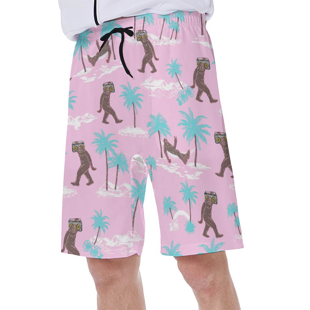 Funny Bigfoot Tropical Swim Trunks For Men