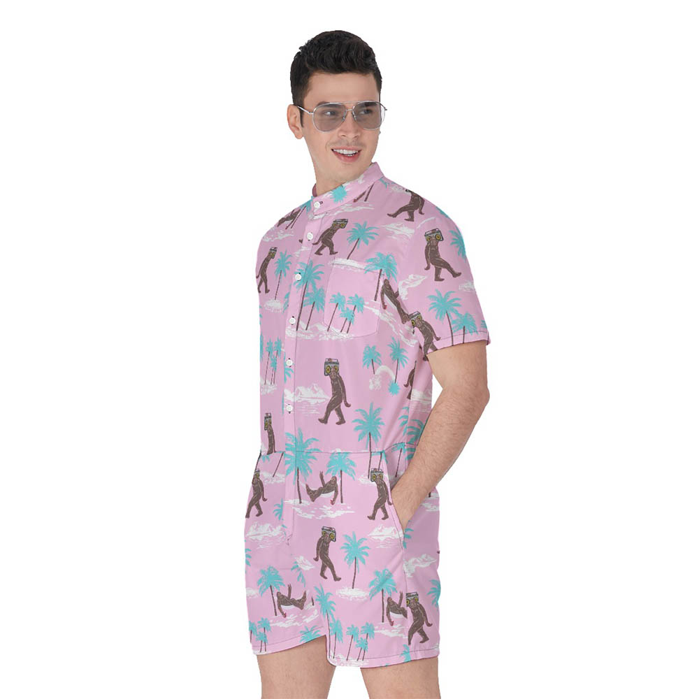 Funny Bigfoot Tropical Romper For Men