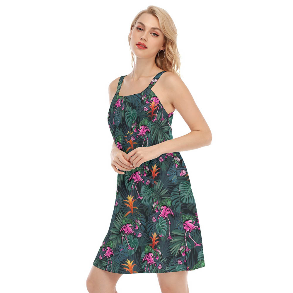 Tropical Tactical Flamingo Hawaiian Dresses For Women