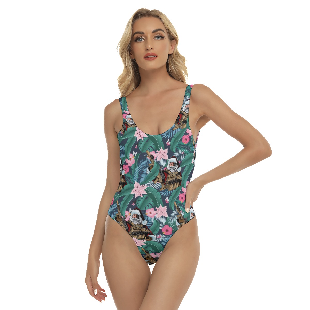 Cool Tactical Santa Claus Hawaiian Swimsuit For Summer - variant image 1