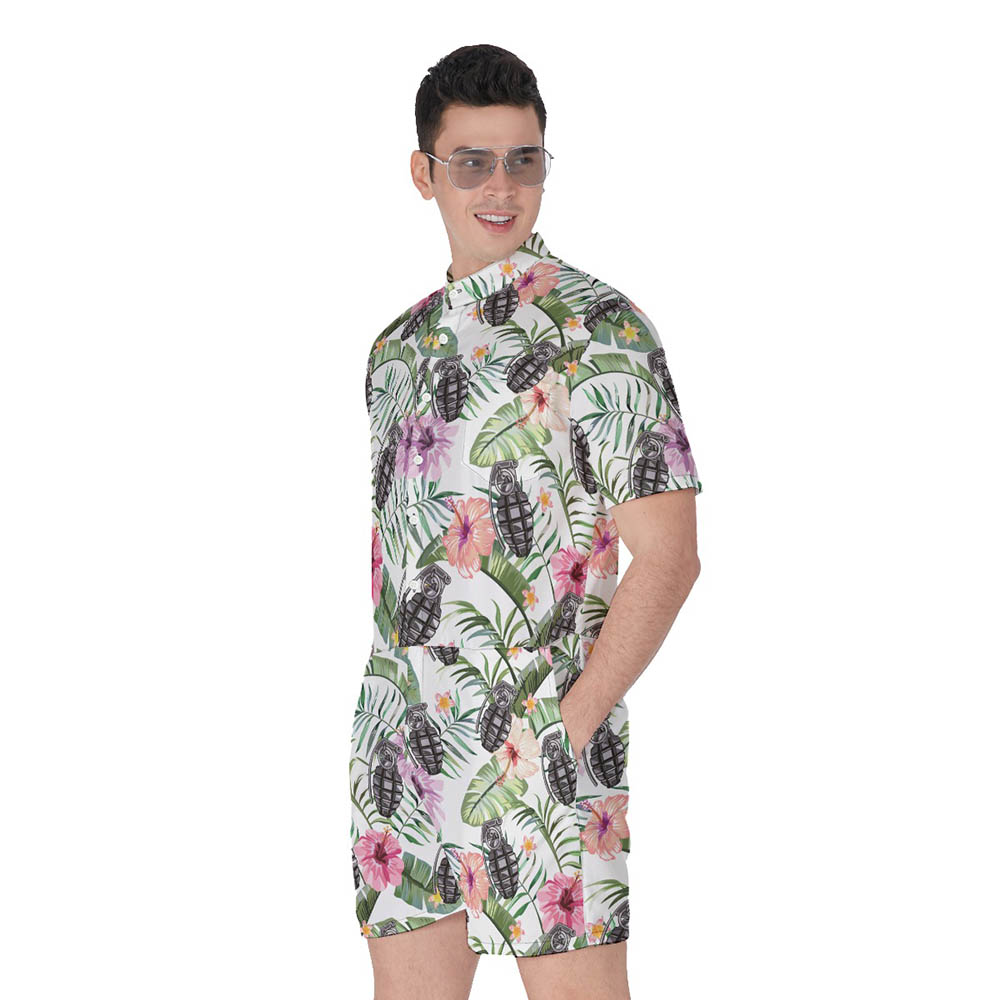 Cool Tactical Grenade Men's Floral Hawaiian Romper