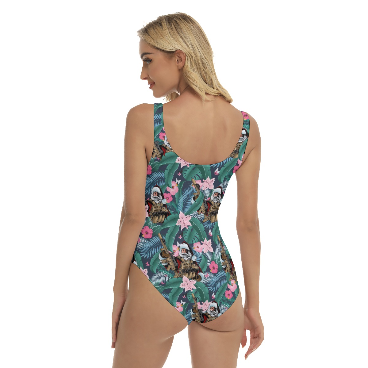 Cool Tactical Santa Claus Hawaiian Swimsuit For Summer