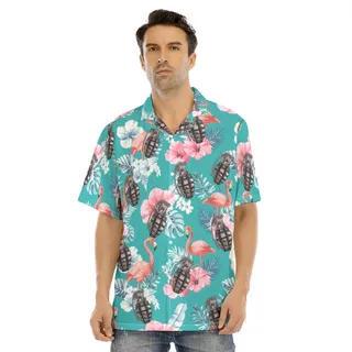 Grenade Tactical Floral Flamingo Hawaiian Shirt