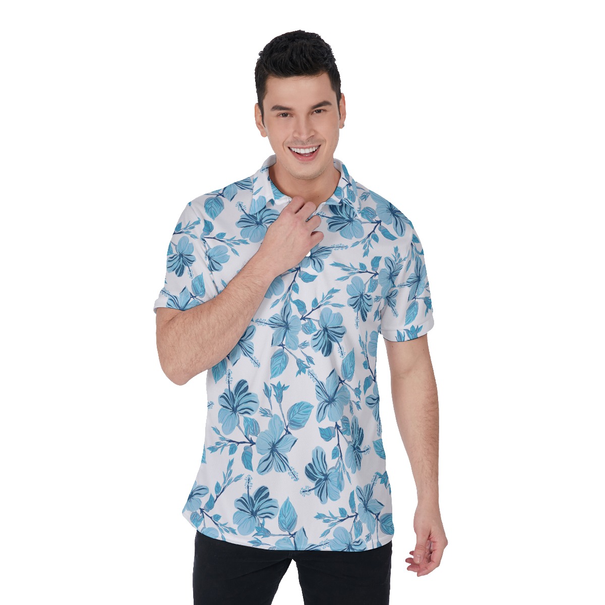 Tropical Hawaiian Polo Shirt For Men - variant image 1