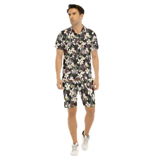 Set Floral Toucan Beer Hawaiian Shirt And Matching Shorts For Men