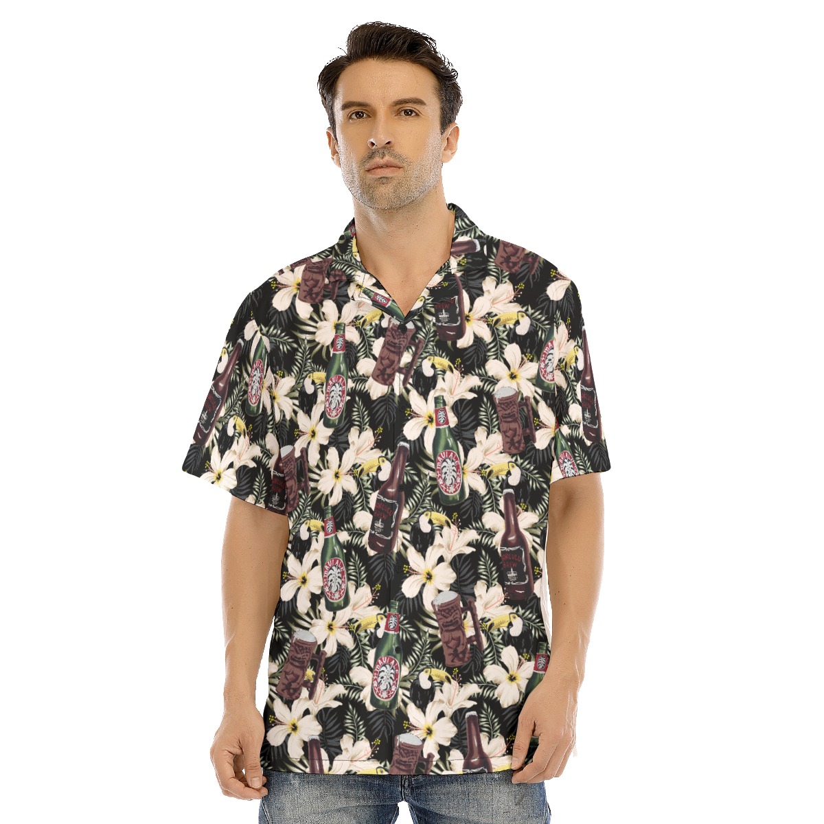 Floral Toucan Beer Vintage Hawaiian Shirt - variant image 1