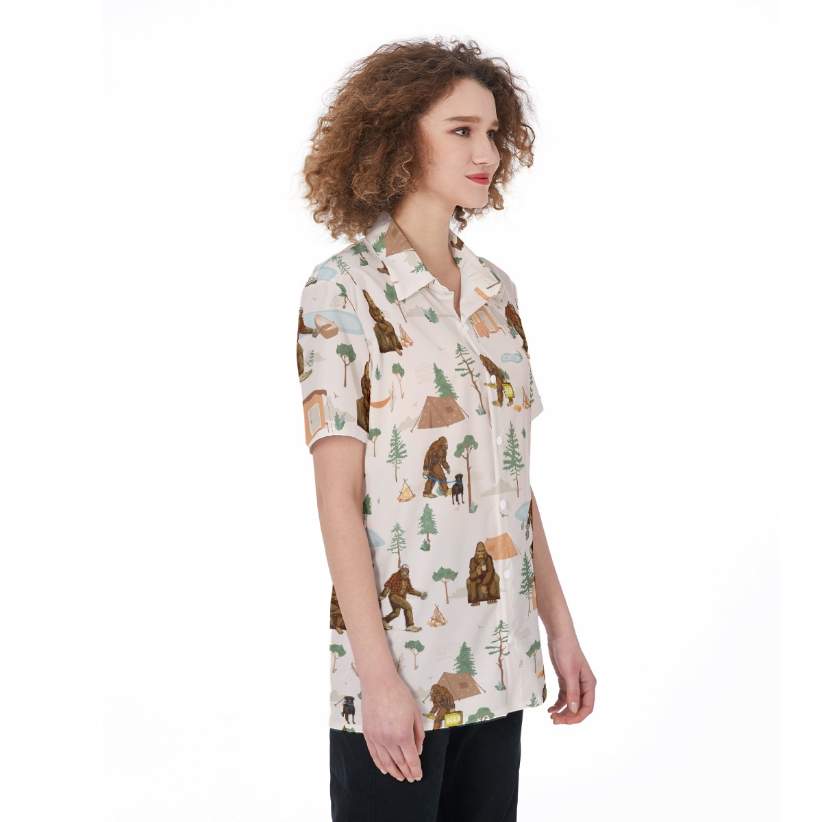 Sasquatch Camping Women's Hawaiian Shirt