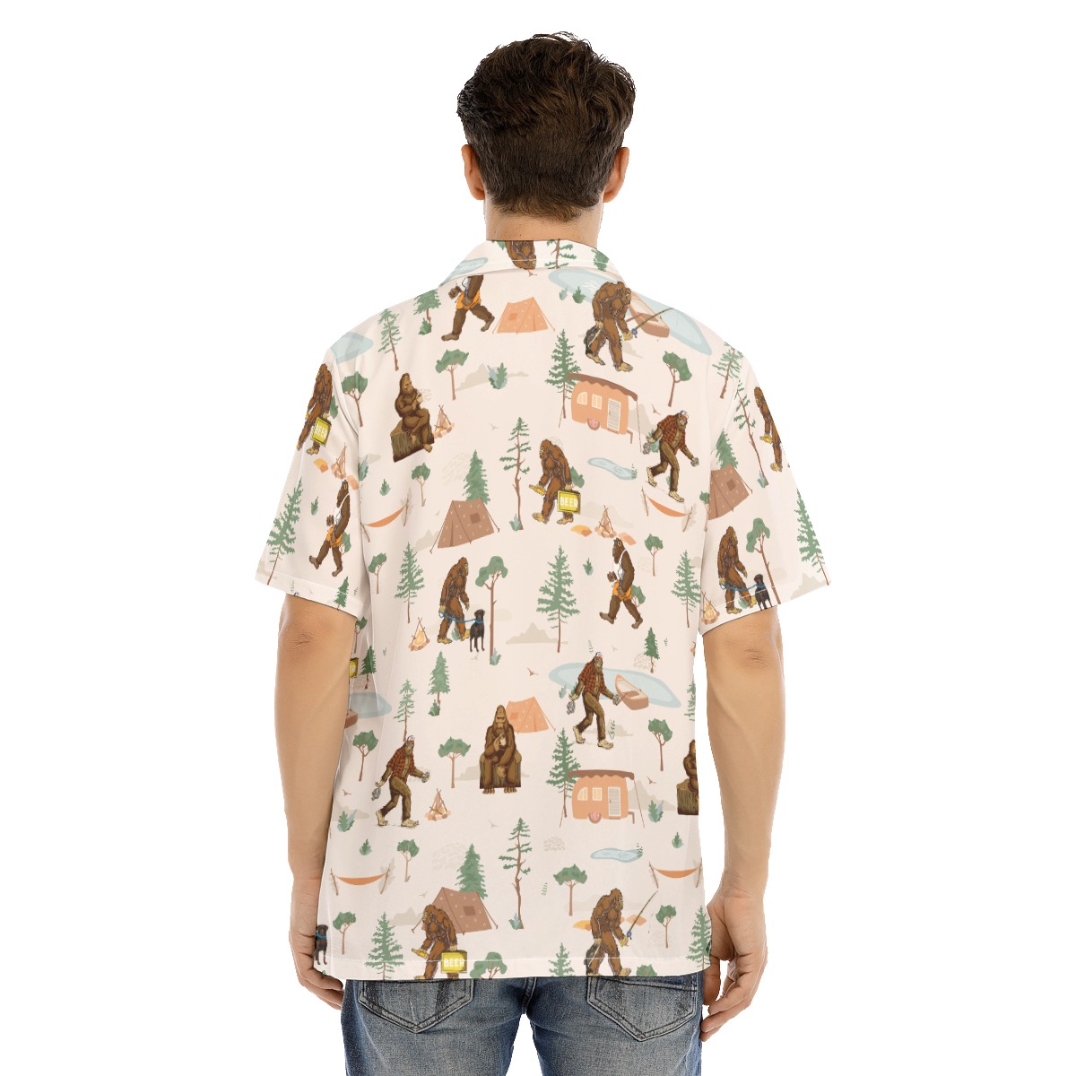 Camping With Bigfoot Hawaiian Shirt For Men