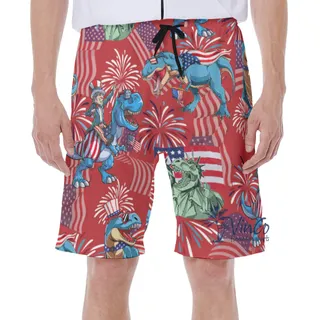 Tropical Toucan Tiger Green Hawaiian Swim Trunks For Men