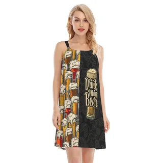 Funny Beer Hawaiian Cami Dresses For Women