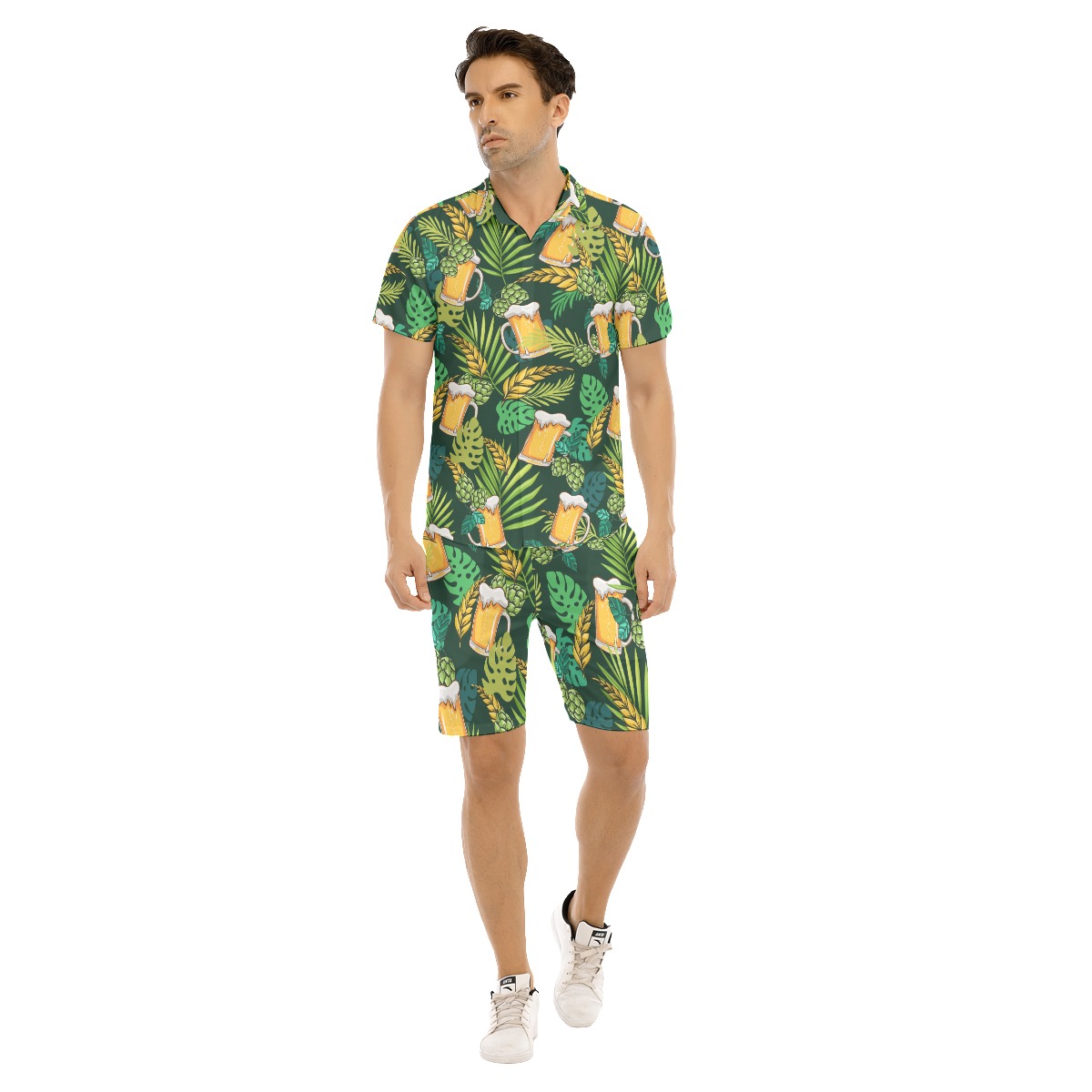 Funny Beer Tropical Hawaiian Shirt And Shorts For Men - variant image 1