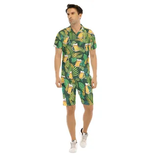 Funny Beer Tropical Hawaiian Shirt And Shorts For Men