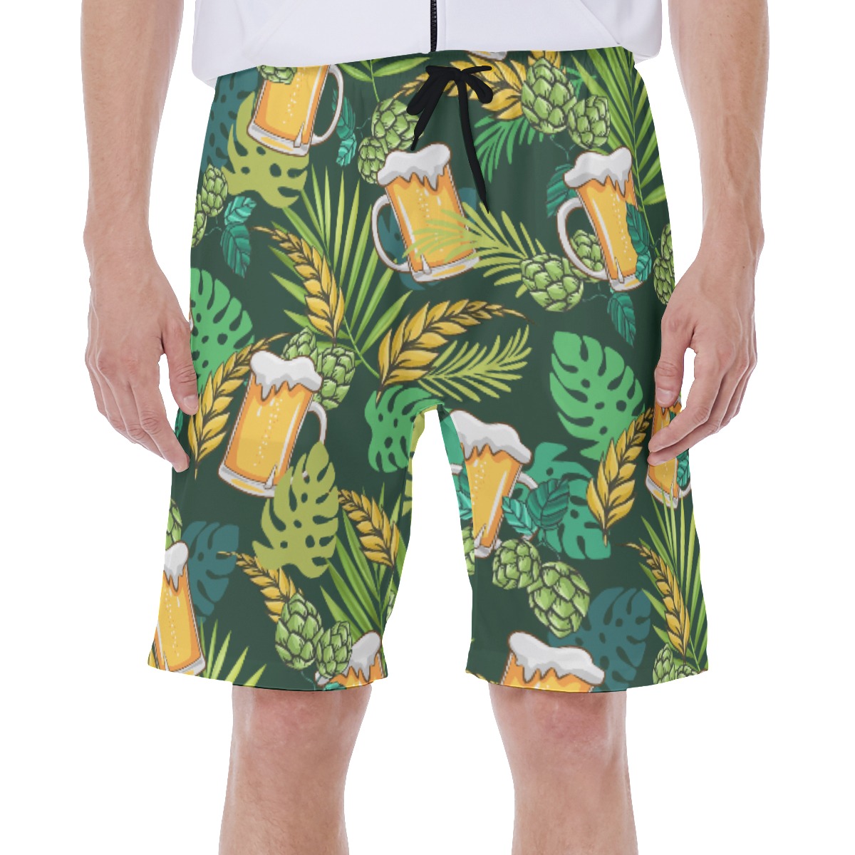 Beer Lovers Tropical Hawaiian Swim Trunks - variant image 1