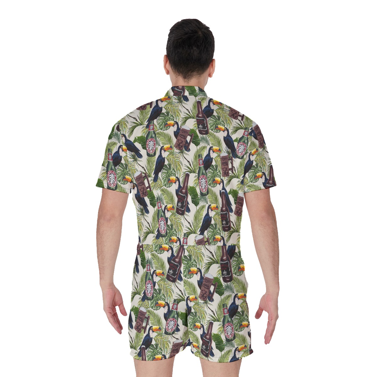 Tropical Toucan Beer Hawaiian Romper For Men