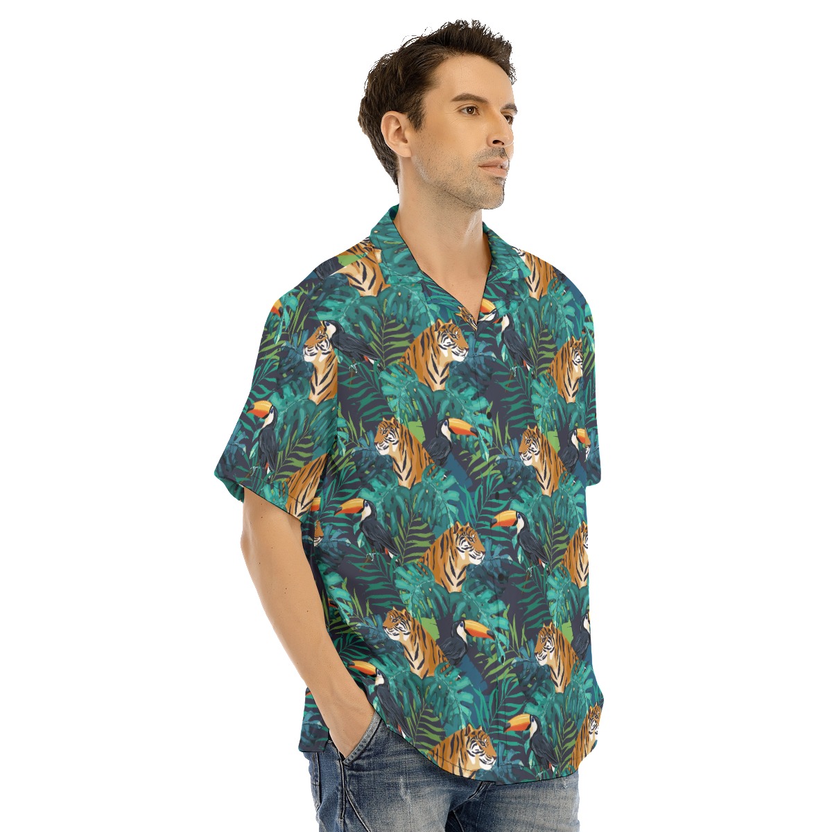 Tropical Tiger Toucan Hawaiian Shirt